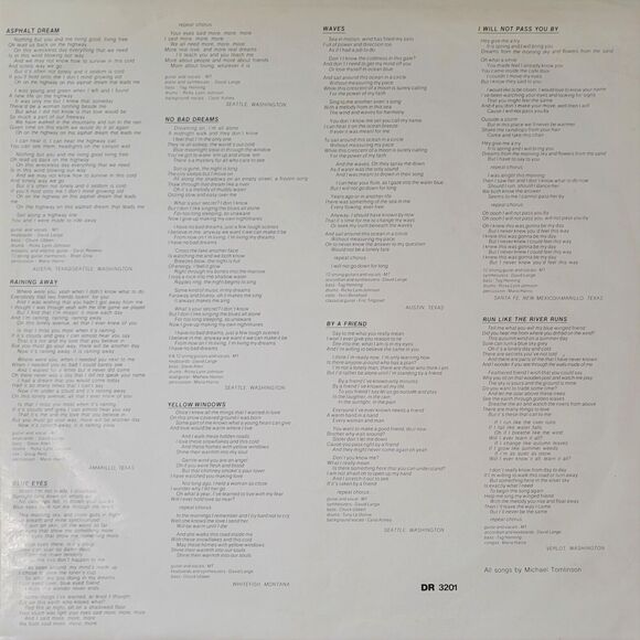Michael Tomlinson LP - Run This Way Forever - Desert Rain Canada VG+/EX Folk '85 - Picture 6 of 6